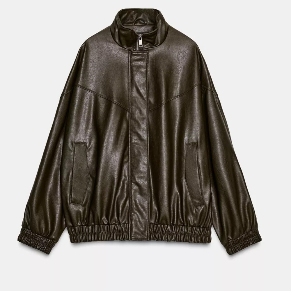 TREND NEW  ZARA FAUX LEATHER HIGH COLLAR BOMBER JACKET 
🚨FIRM PRICE NO DISCOUNT - Picture 13 of 16